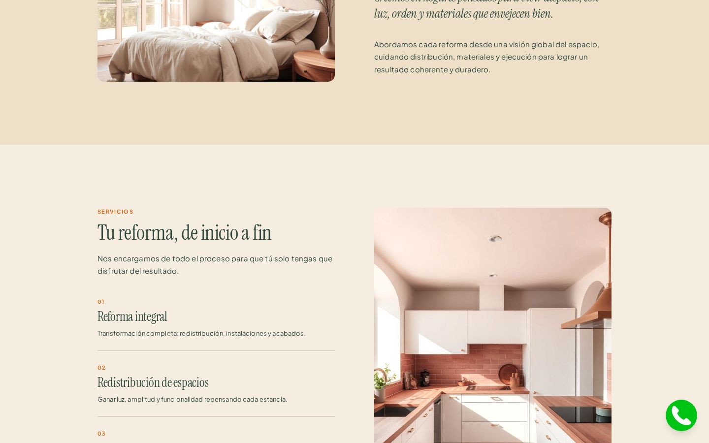 Sección de servicios de reforma de la web de GRACO