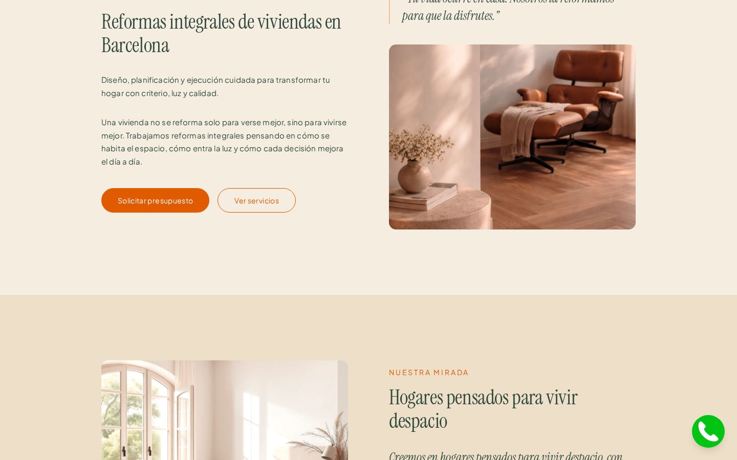 Sección de reformas integrales de la web de GRACO